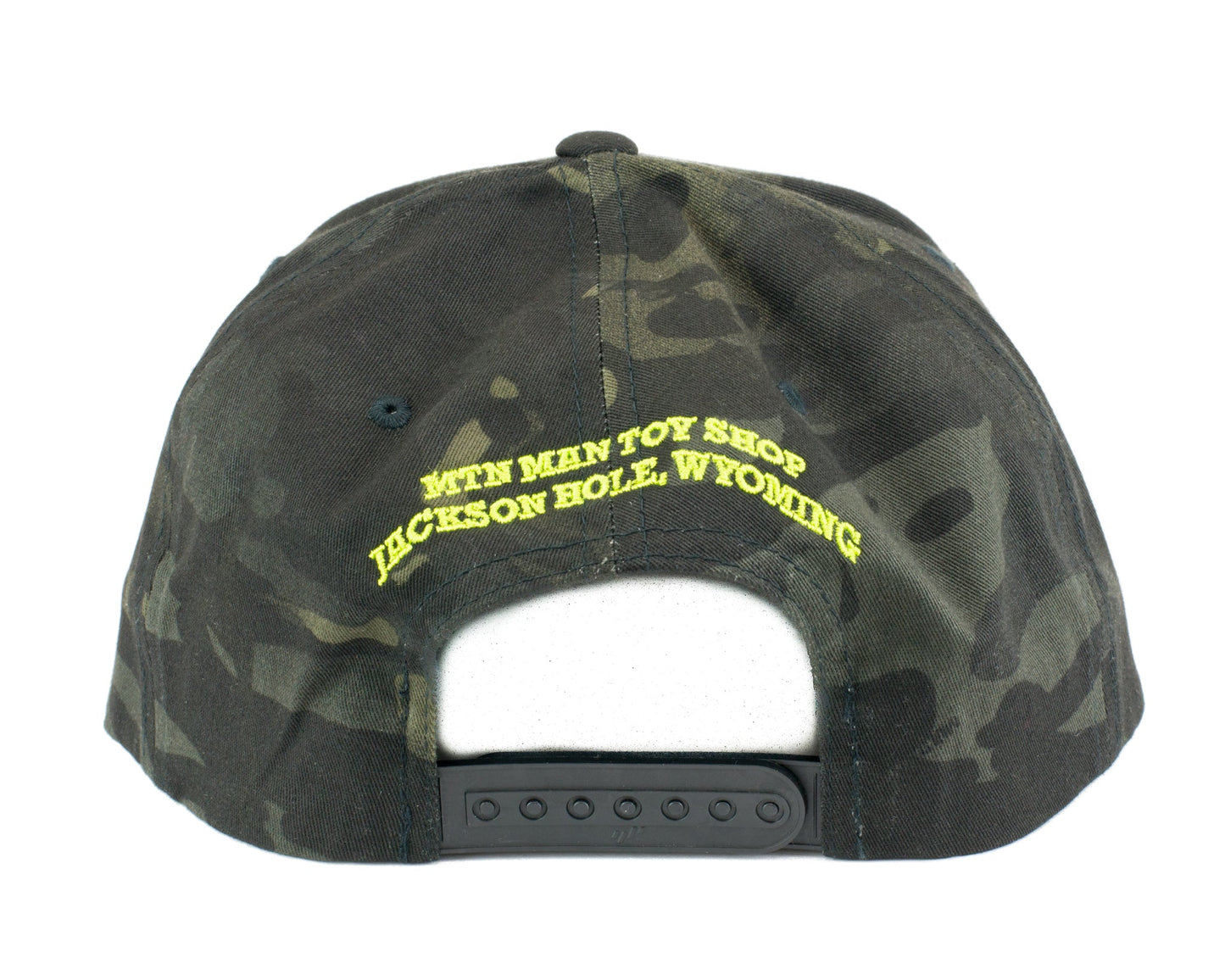 Black Multicam Flat Brim Hat - Lime MMTS Shield