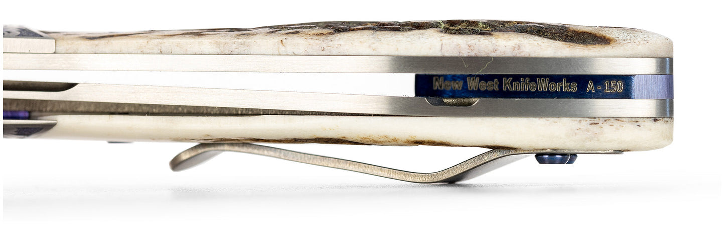 Glory Folder Semi-Custom #150 Elk - Anodized Titanium - Aegir Damasteel