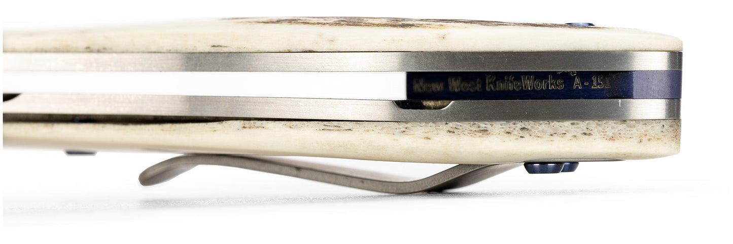 Glory Folder Semi-Custom #151 Elk - Anodized Titanium - Aegir Damasteel