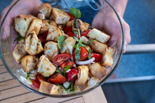 Summertime Strawberry Caprese Panzanella