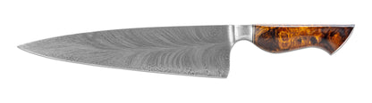 Apple Valley Forge - Custom Integral Feather Damascus Chef Knife w/ Ironwood Handle