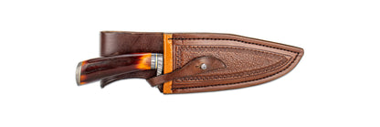 Kevin Casey - Custom Feather Damascus Bowie #08423