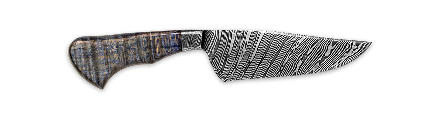 Blade & Hammer (Mike Shindel)- Damascus Integral Hunter