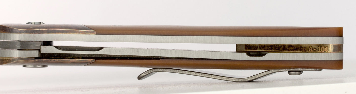 Glory Folder Semi-Custom #104- Vintage Paper Micarta & Hugin Damasteel