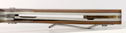 Glory Folder Semi-Custom #104- Vintage Paper Micarta & Hugin Damasteel