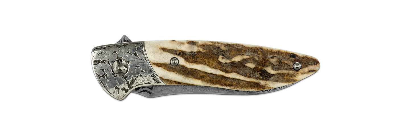 Glory Folder Semi-Custom #148 Elk - Sterling Silver - Aegir Damasteel