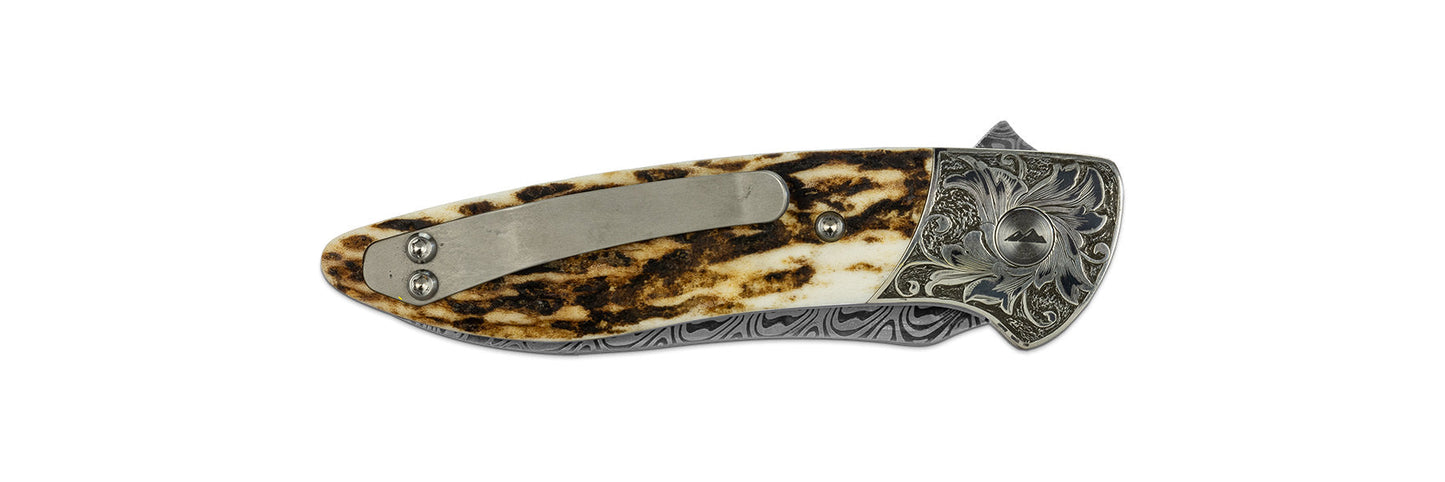 Glory Folder Semi-Custom #149 Elk - Sterling Silver - Aegir Damasteel