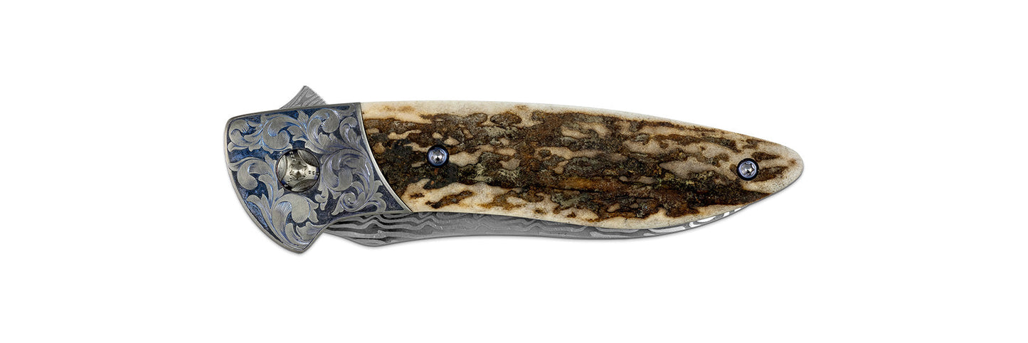 Glory Folder Semi-Custom #150 Elk - Anodized Titanium - Aegir Damasteel