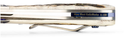 Glory Folder Semi-Custom #150 Elk - Anodized Titanium - Aegir Damasteel