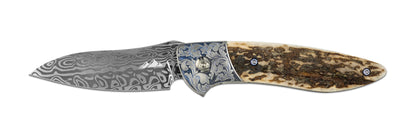 Glory Folder Semi-Custom #150 Elk - Anodized Titanium - Aegir Damasteel
