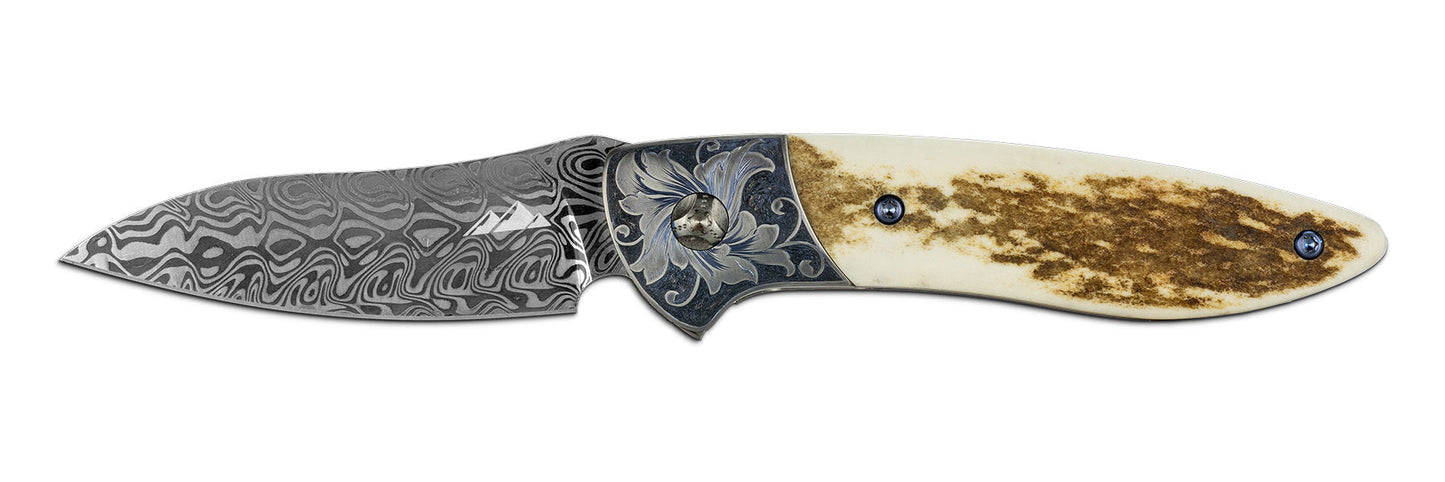 Glory Folder Semi-Custom #151 Elk - Anodized Titanium - Aegir Damasteel