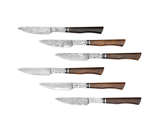 Flowing Schorl- Steak Knives
